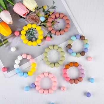 ASTARON 100 kusov 15 mm silikónové korálky na výrobu kľúčeniek, šedá, čierna, biela, okrúhle korálky na