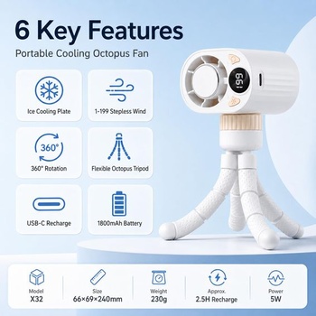 Ventilátor do kočárku, mini přenosný chladicí ventilátor, flexibilní stativový ventilátor pro