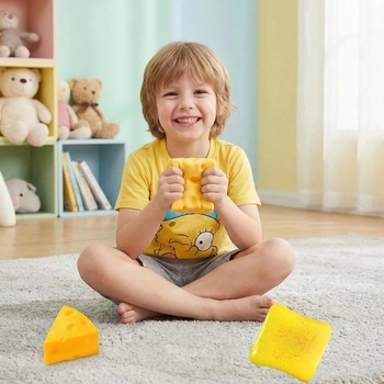 3dielna syrová hračka proti stresu, Fufu Squishy pre úľavu od stresu, syrová mačkacia hračka na syr,