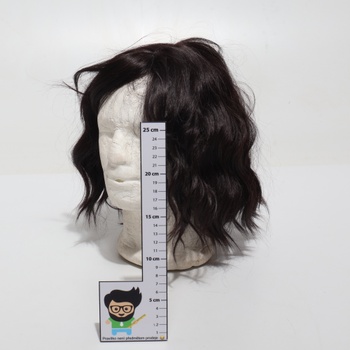 Sofiyan Krátka vlnitá bob parochňa s ofinou pre ženy 30 cm tmavo hnedá syntetická parochňa pre ženy s