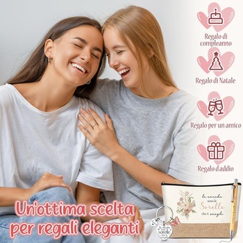 Darčeková sada Jadive 3 kusov pre vašu sestru. Obsah: Ľanová kozmetická taštička s patchworkovým