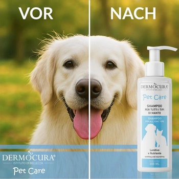 Dermocura Šampón pre psov s citlivou kožou a dermatitídou s účinkom proti svrbeniu – Šampón pre psov a