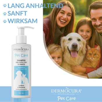 Dermocura Šampón pre psov s citlivou kožou a dermatitídou s účinkom proti svrbeniu – Šampón pre psov a
