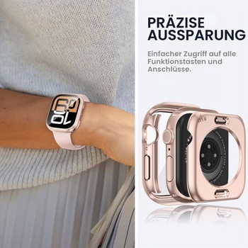 Vodeodolné púzdro 2 v 1 pre Apple Watch Series 11/10 42 mm, originálne ružovo-zlaté, 42 mm, 11/10