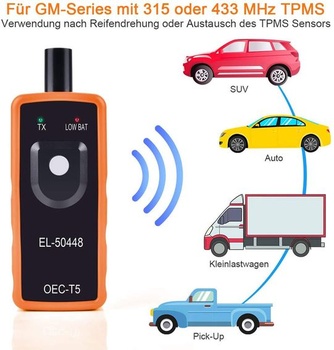 Nástroj na preučenie TPMS EL-50448 pre Opel GM, nástroj TPMS
