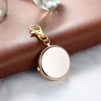 Vreckové hodinky JewelryWe s karabínou, kľúčenkou, quartzové analógové hodinky s kamienkami pre lekárov,