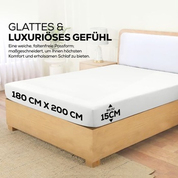 Posteľná bielizeň Utopia - Topper napínacia prestieradlo 180x200cm - Biela Biely TOPPER 180x200 cm