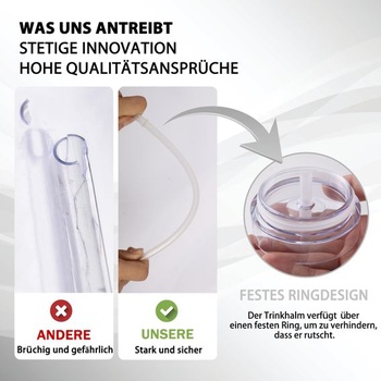 Plastové kelímky s víčkem a brčkem/ 480ml
