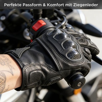 Motocyklové rukavice evermotor z kozí kůže pro muže a ženy - Zimní kožené motocyklové rukavice s