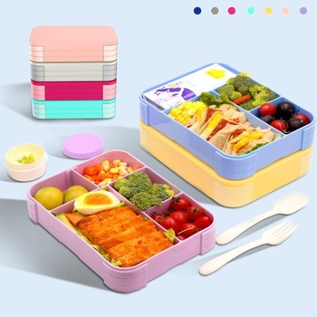 IJIAMY Dětský obědový box s přihrádkami, Bento box pro děti, nepropustný obědový box pro dívky a