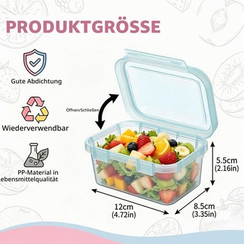 Dózy na potraviny Cozary 10 ks, obdĺžnikové, 300 ml vzduchotesné s vekom, vhodné do umývačky,