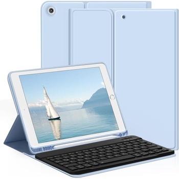 Puzdro s klávesnicou aoub pre iPad 9./8./7. generácia 10,2 palca 2021/2020/2019, nebesky modré