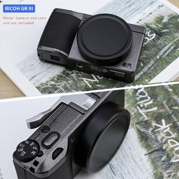 Kovová krytka objektivu Haoge Cap-GR pro fotoaparát RICOH GR III GRIII GR3, černá
