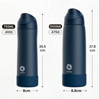 Fľaša na vodu Fjbottle z nerezovej ocele 750 ml s otváraním jedným kliknutím do školy/na šport