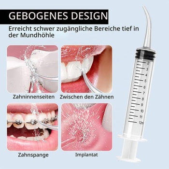 Zubné striekačky 12ml 6 kusov striekačka na mandľové kamene na oplachovanie zahnutá