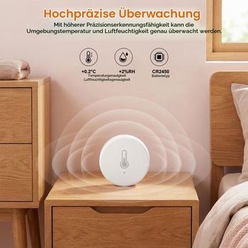 Zigbee senzor teploty a vlhkosti, mini teplotní senzor (vyžaduje Zigbee Hub), chytrý