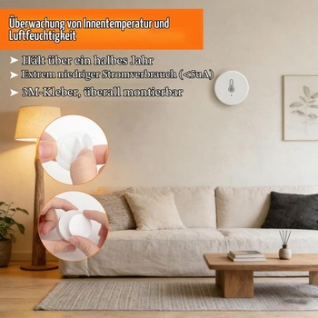 Zigbee senzor teploty a vlhkosti, mini teplotní senzor (vyžaduje Zigbee Hub), chytrý
