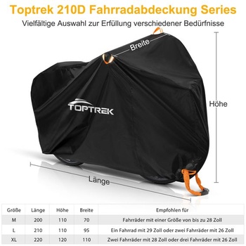 Toptrek Voděodolný obal na kolo 210D pro 3 jízdní kola 220x120x110cm