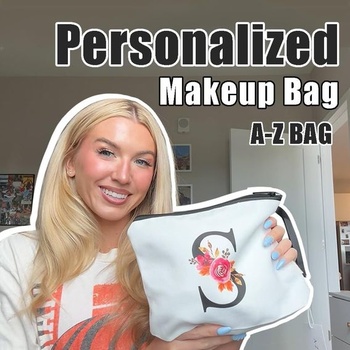 Personalizovaná kosmetická taštička A-Z Bag - Dárky k narozeninám žen, bílá-bílá