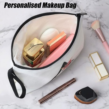 Personalizovaná kozmetická taštička A-Z Bag - Darčeky k narodeninám žien, biela-biela