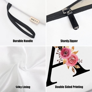 Personalizovaná kosmetická taštička A-Z Bag - Dárky k narozeninám žen, bílá-bílá