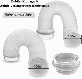 Adaptér na hadicu výfuku klimatizácia, 130 mm vnútorná/150 mm vonkajšia, spojka hadice výfuku