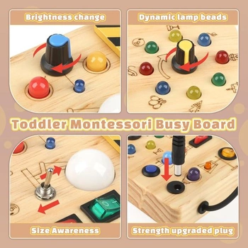 Joyreal Busy Board Dětská Montessori hračka od 1 roku, aktivitní tabule pro motorické dovednosti s