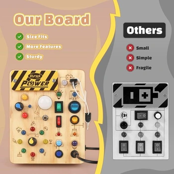 Joyreal Busy Board Dětská Montessori hračka od 1 roku, aktivitní tabule pro motorické dovednosti s