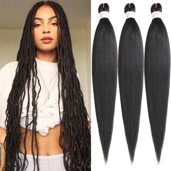 Xtrend 3 balenia 30 palcových dlhých prednatiahnutých vrkôčikových vlasov, EZ Braiding vlasové