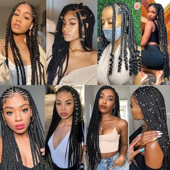 Xtrend 3 balenia 30 palcových dlhých prednatiahnutých vrkôčikových vlasov, EZ Braiding vlasové