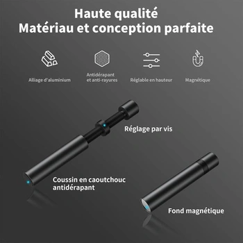 Herný držiak grafickej karty upHere, hliníkový, vertikálny, výškovo nastaviteľný, s magnetom, L (70