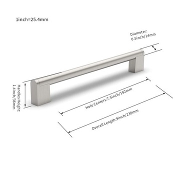 Súprava 5dielnych nábytkových úchytiek FURNIWARE, rozteč 192 mm, nerezová oceľ, úchytky skriniek, úchytky