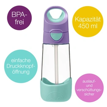 Detská fľaša na vodu a pitie b.box Tritan™ | Nepriepustná, ľahko uchopiteľná fľaša na pitie | Ideálne