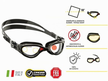 CRESSI od roku 1946 - Flash Goggles - Plavecké okuliare s oddelenými sklami. Ideálne pre plávanie, bazén,