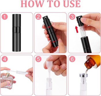ACWOO 8ml mini rozprašovač parfumov, vreckový rozprašovač, znovu naplniteľný prázdny cestovný