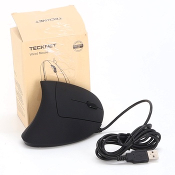 Ergonomická myš TECKNET s USB káblom, 6400 DPI, 6 tlačidiel, Vertikálna myš, Optická počítačová myš