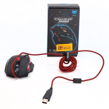 herná myš zelotes T90 9200 DPI, 8 programovateľných tlačidiel, viacrežimová LED, USB herná myš,