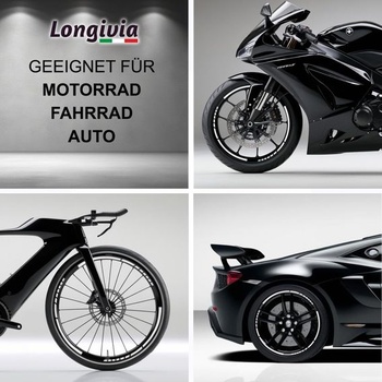 Samolepky na ráfiky motocyklov, bicyklov a automobilov, bielo-strieborné. Kompletná sada pre 2 kolesá,
