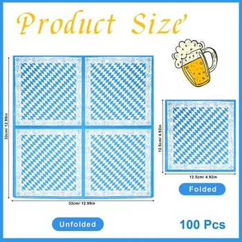 100 ubrousků s motivem Oktoberfestu, bavorské ubrousky, dekorace ve stylu Oktoberfestu 2 100