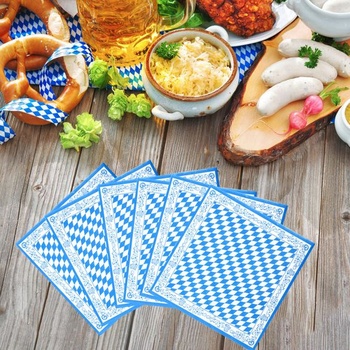 100 obrúskov s motívom Oktoberfest, bavorské obrúsky, dekorácie v štýle Oktoberfest 2 100
