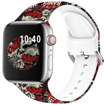 Kompatibilní s Apple Watch Band Horror Ghost Face Red 38mm 40mm 41mm, měkký silikonový sportovní