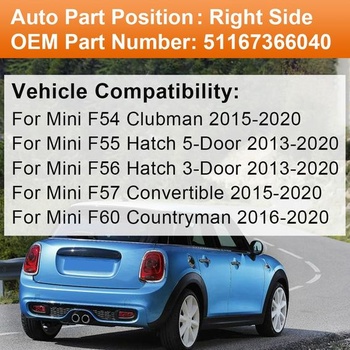 SENZEAL Vyhrievané sklo vonkajšieho zrkadla spolujazdca s montážnou doskou pre Mini Cooper Clubman F54