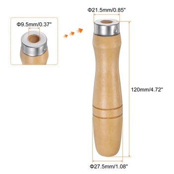 Sada 3 rukojetí pilníků QUARKZMAN, dřevěná rukojeť, délka 120 mm, kulatý otvor 9,5 mm, ergonomické