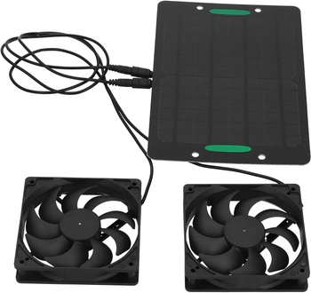 Solární ventilátor Wakects černý, 2ks
