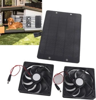 Solární ventilátor Wakects černý, 2ks