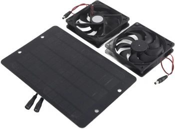 Solární ventilátor Wakects černý, 2ks