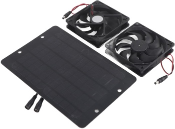Solárny ventilátor Wakects čierny, 2ks