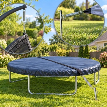 COM-FOUR® 6dílná sada zemních kotev pro trampolíny, sada bouřkových popruhů s kolíky - upevňovací