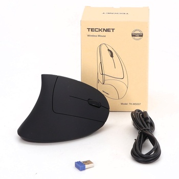Ergonomická Bluetooth myš TECKNET, dobíjacia bezdrôtová vertikálna myš (BT 5.0/3.0 + 2.4G), 6 úrovní