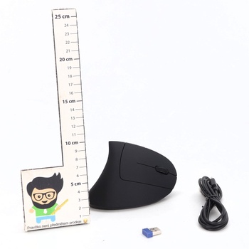 Ergonomická Bluetooth myš TECKNET, dobíjacia bezdrôtová vertikálna myš (BT 5.0/3.0 + 2.4G), 6 úrovní